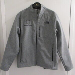 The North Face WindWall Jacket Mens L Gray Soft Shell Full Zipper Keurig Logo